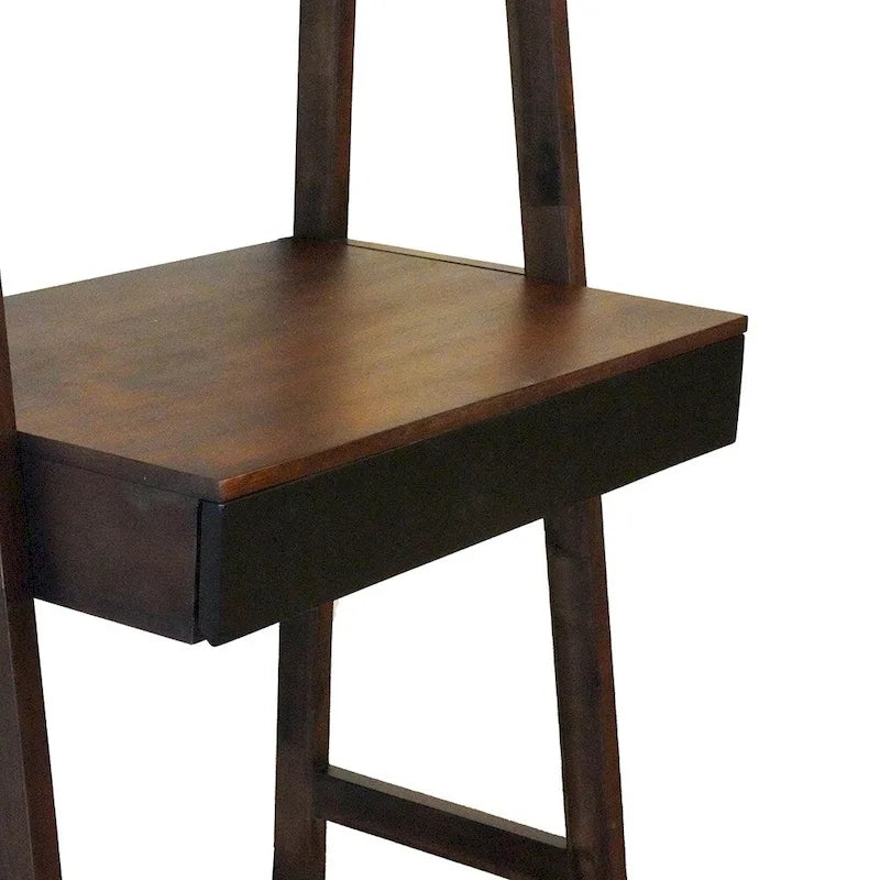Modern Ladder Study Desk with Single Drawer and Built In Shelves, for Small Spaces or Custom Home Office