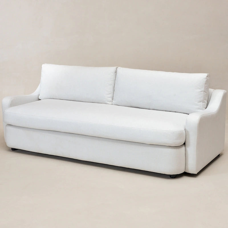 KINWELL 3-Seater Linen Upholstered Deep Seat Sofa with Flippable Cushions, 90W