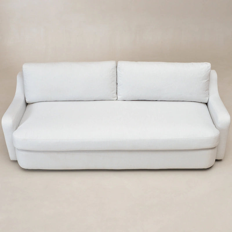 KINWELL 3-Seater Linen Upholstered Deep Seat Sofa with Flippable Cushions, 90W