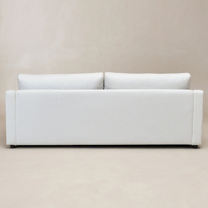 KINWELL 3-Seater Linen Upholstered Deep Seat Sofa with Flippable Cushions, 90W