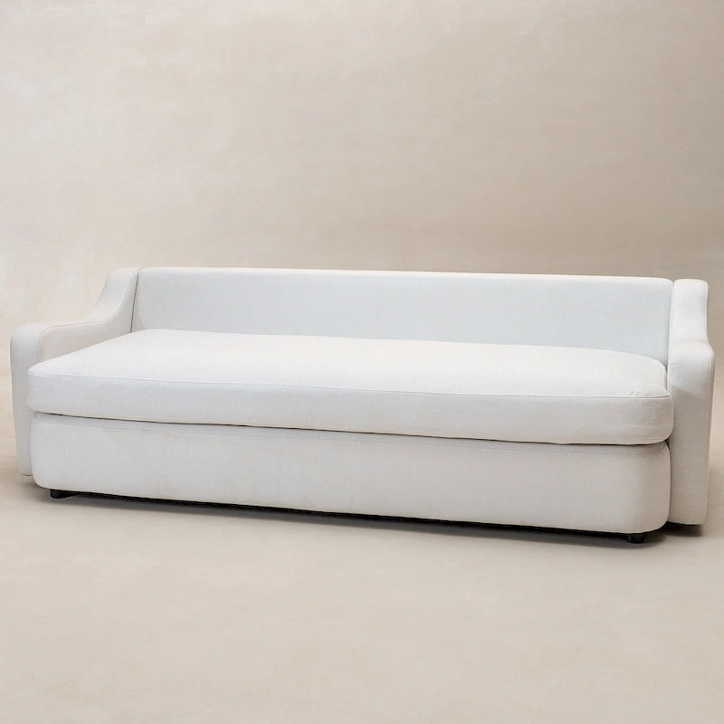 KINWELL 3-Seater Linen Upholstered Deep Seat Sofa with Flippable Cushions, 90W
