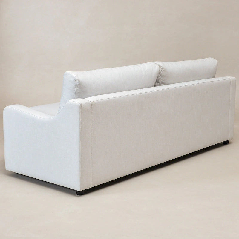 KINWELL 3-Seater Linen Upholstered Deep Seat Sofa with Flippable Cushions, 90W