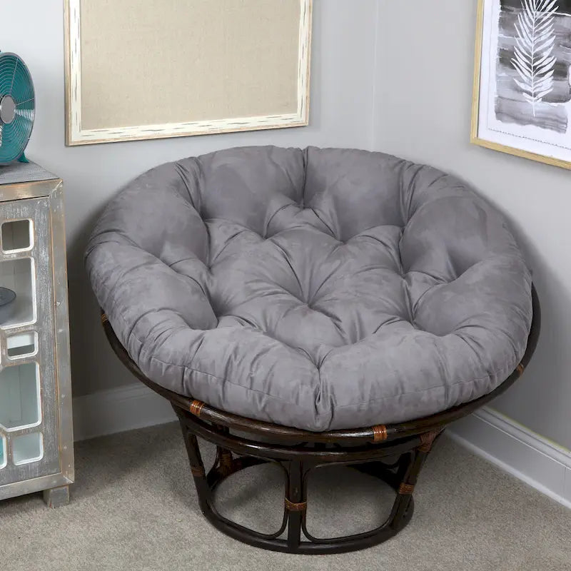 Klear Vu Solid Micro Suede Thick and Fluffy Replacement Papasan Chair Cushion