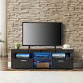 Modern 51-in Glass Shelf Storage TV Stand for TVs up to 69-in with LED Light
