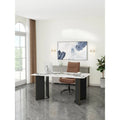 White Imitation Marble Rectangular Dining Table - White Marble