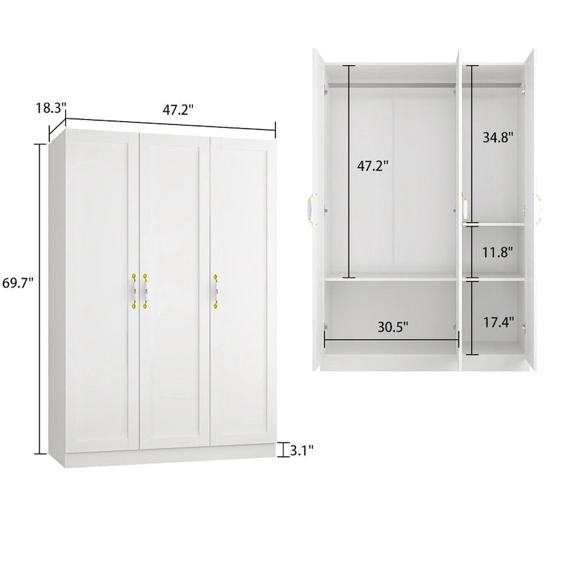 Kerrogee Grand Wardrobe/Armoire/Closet , 47.2 W x 69.7 H x 18.3 D