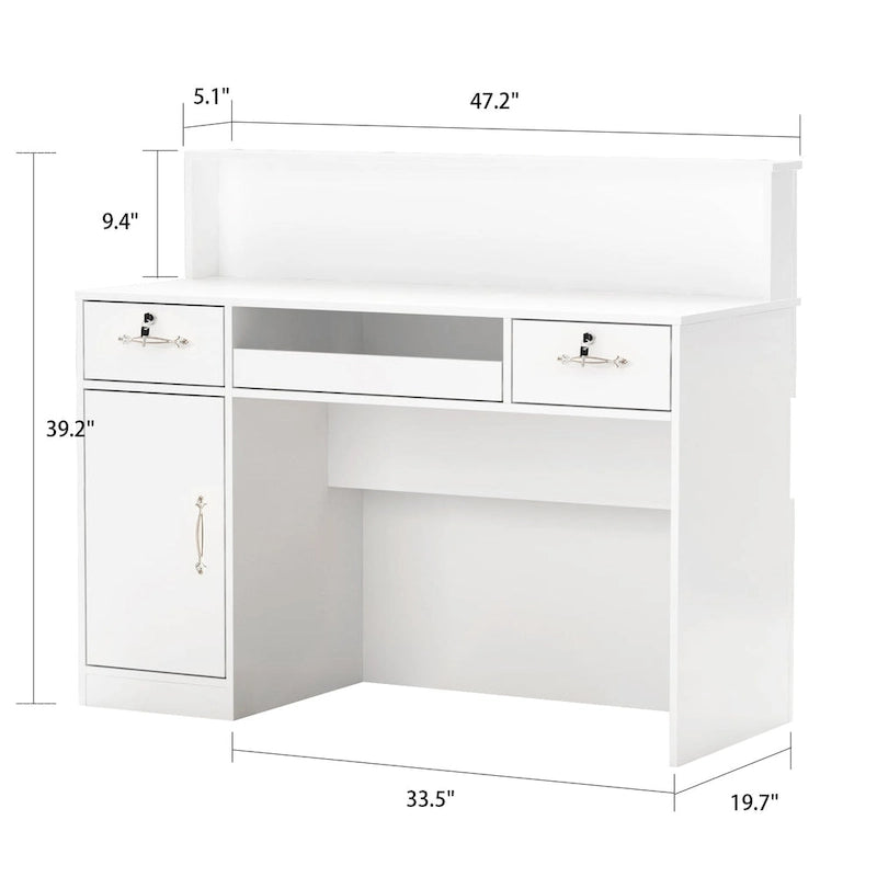 FUFU&GAGA Rectangular Wood Reception Desk Secretary Desk Computer Desk