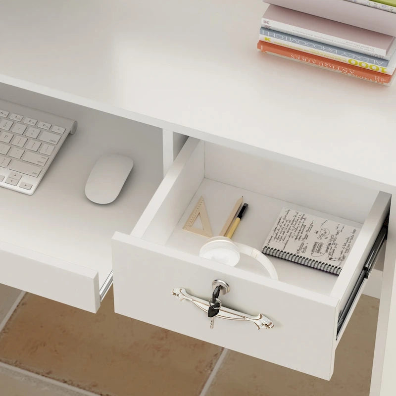 FUFU&GAGA Rectangular Wood Reception Desk Secretary Desk Computer Desk