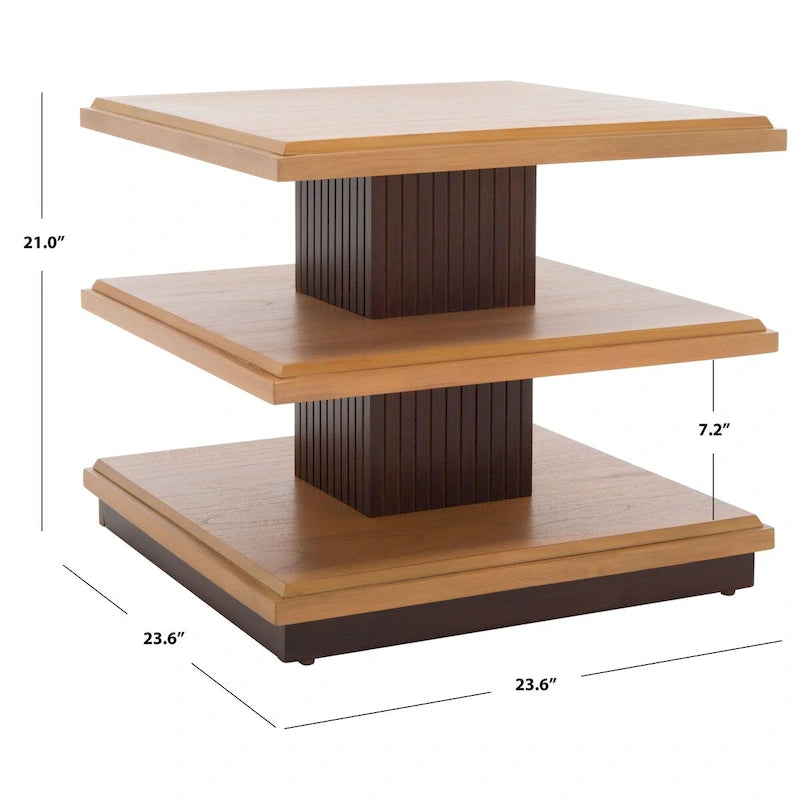 SAFAVIEH Ava 2-Shelf Accent Table - 24 L x 24 D x 21 H - 24Wx24Dx21H