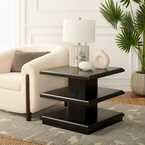 Table d'appoint à 2 étagères - 24 L x 24 P x 21 H - 24L x 24P x 21H