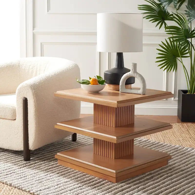 SAFAVIEH Ava 2-Shelf Accent Table - 24 L x 24 D x 21 H - 24Wx24Dx21H