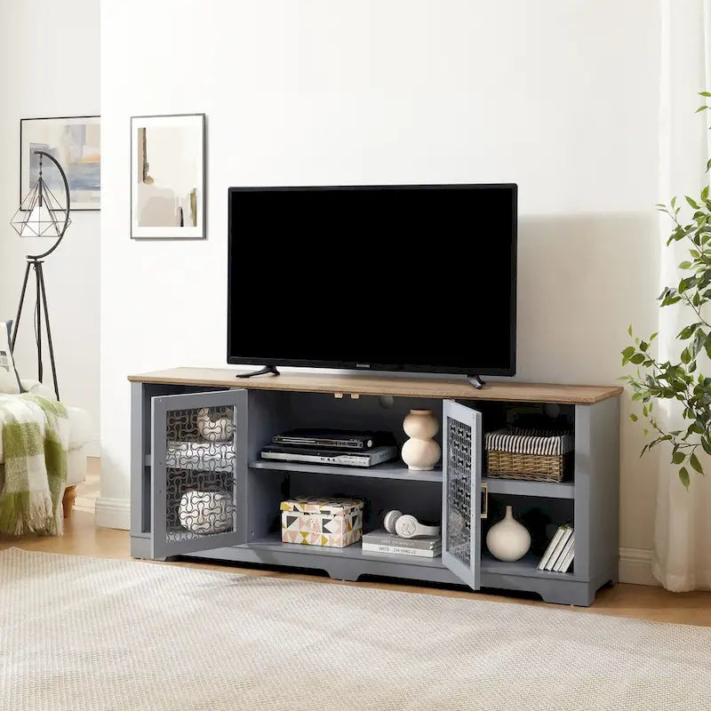 Modern Farmhouse TV Media Stand Cabinet for up to 80 TV - N/A