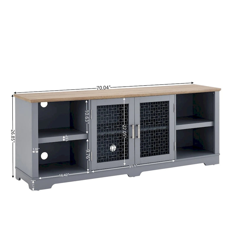Modern Farmhouse TV Media Stand Cabinet for up to 80 TV - N/A